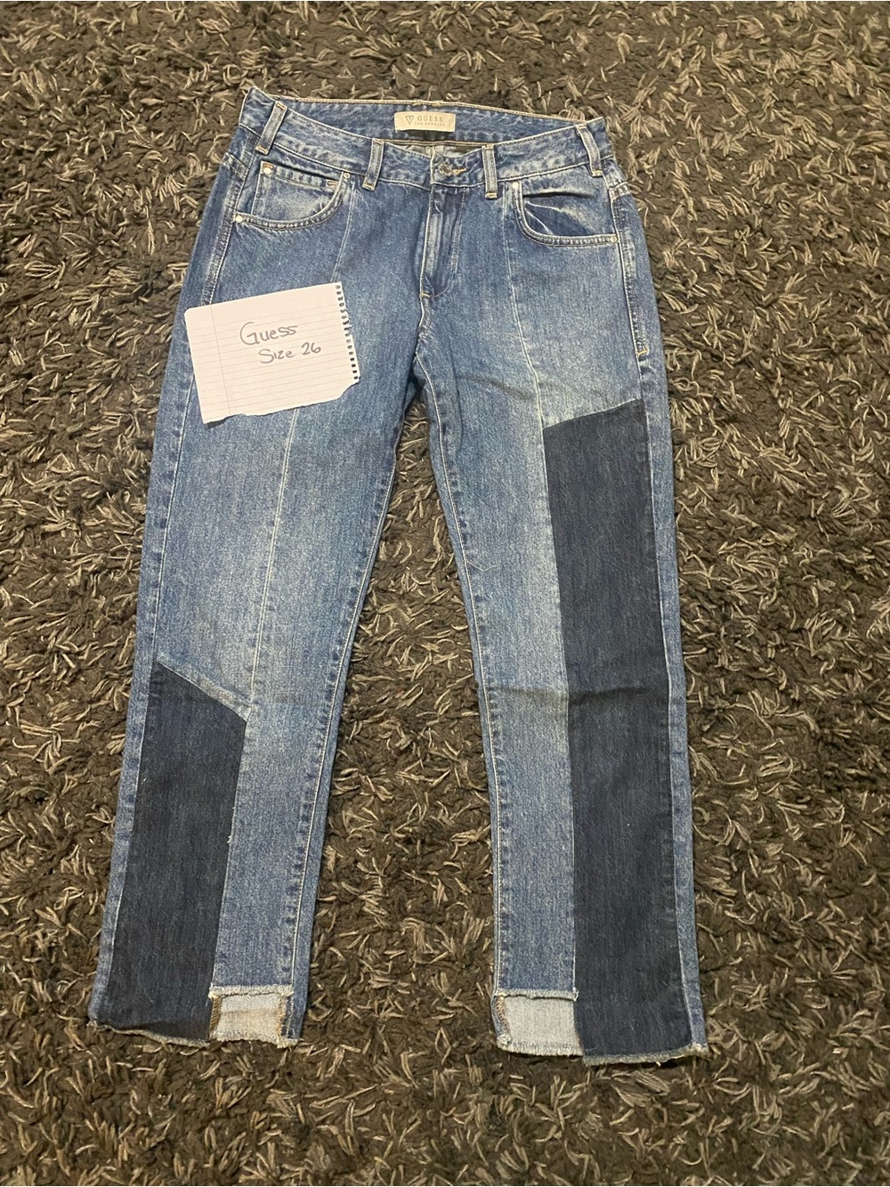 Guess Two-Tone Blue Straight Leg Jeans